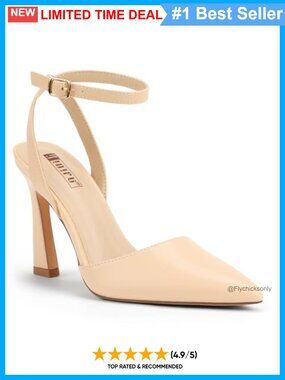 Women's 4 Inch Closed Toe Slingback Stiletto Heels Pointed Toe Ankle Strap Pumps